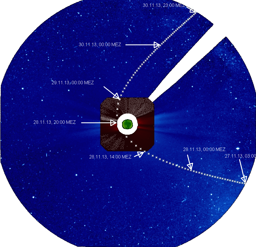 Komet ISON im Blickfeld von SOHO